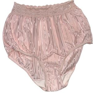 Vintage Pink Lace Trim High-Waisted Panties size 8
